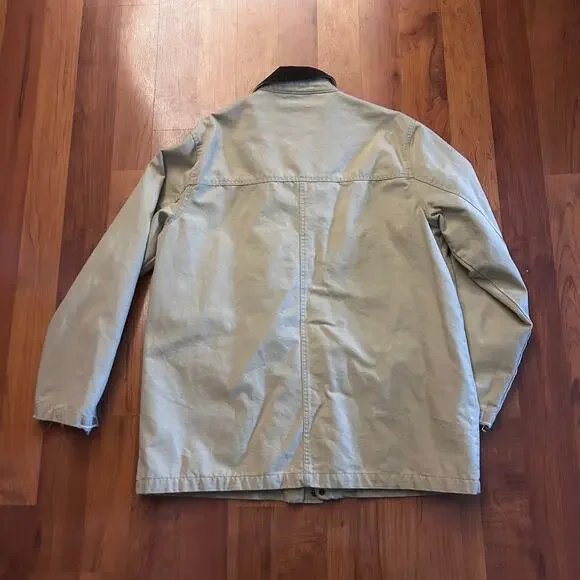Vintage Lands' End Field Jacket XL Mens Chore Barn Coat Corduroy Collar Lined